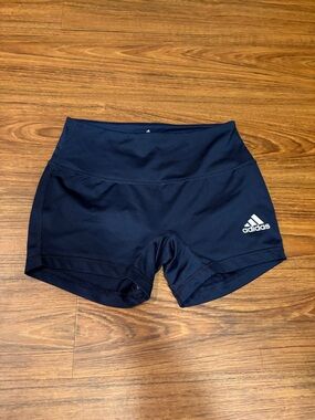 Adidas Navy Women's Athletic Training Shorts with Logo